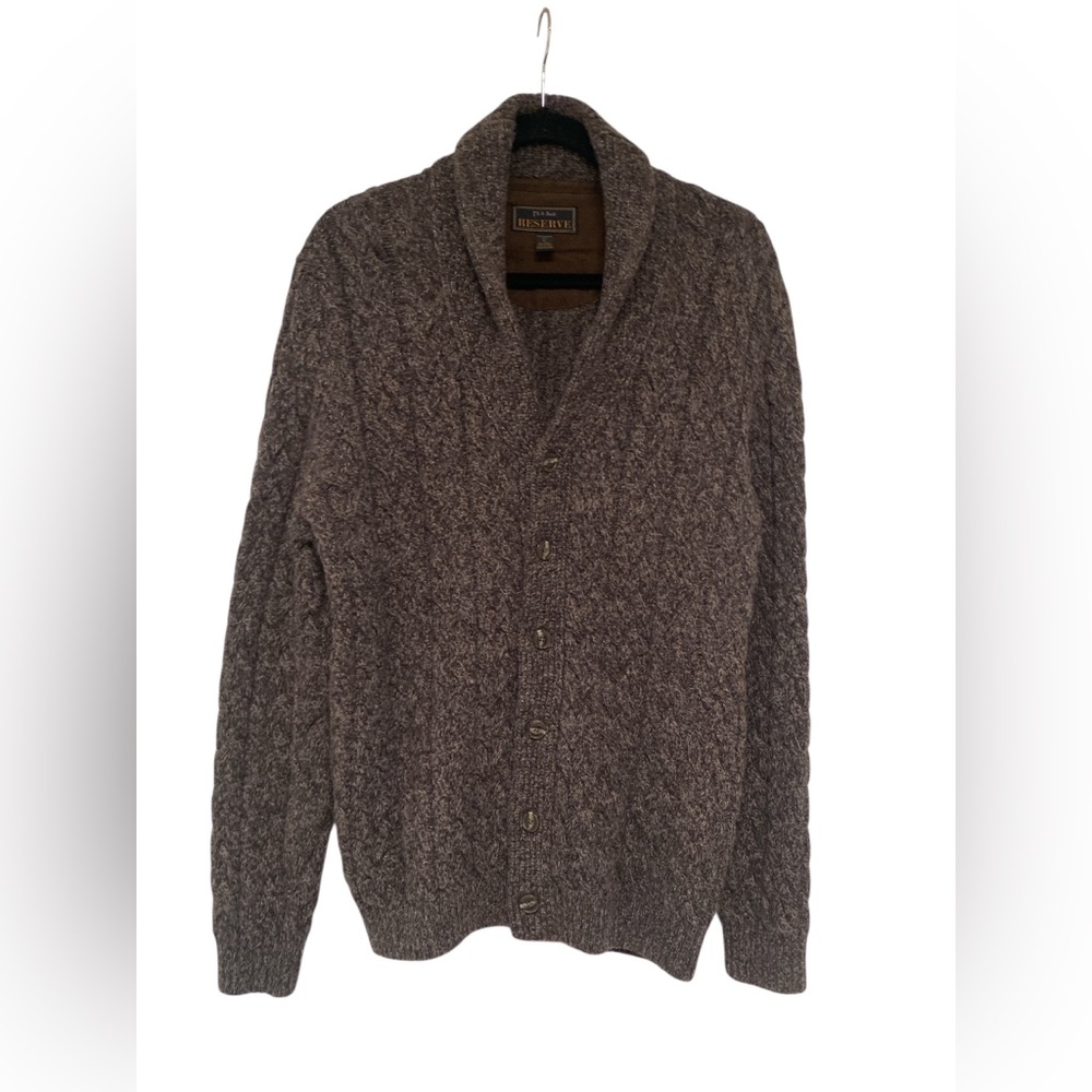 Reserve Men's Cable Knit Cardigan - Brown GUC L